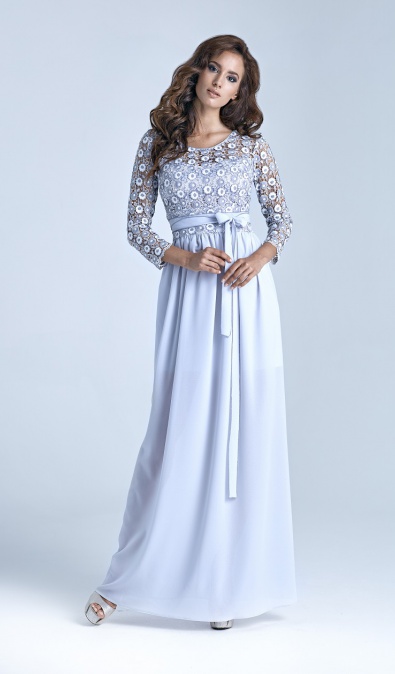 Sukienka maxi z topem w koronkowe stokrotki